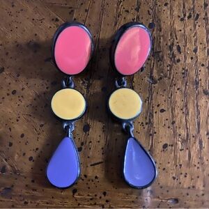 Colorful Red, Yellow, and purple Drop Earrings